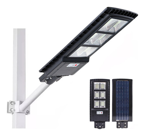 Luminária Refletor Placa Solar Led Painel 150w C Sensor Ip67 Cor Preto