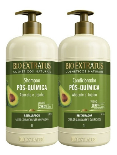 Kit Pós Química Shampoo + Condicionador 1l Bio Extratus 