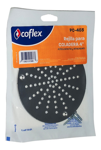 Rejilla Para Coladera 4 Pul Anticucaracha Coflex Pc-403