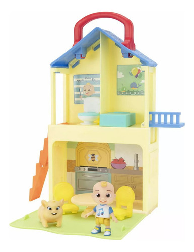Imagen 2 de 5 de Cocomelon Casa Pop Familiar 2 Figuras + Accesorios Valija Ed