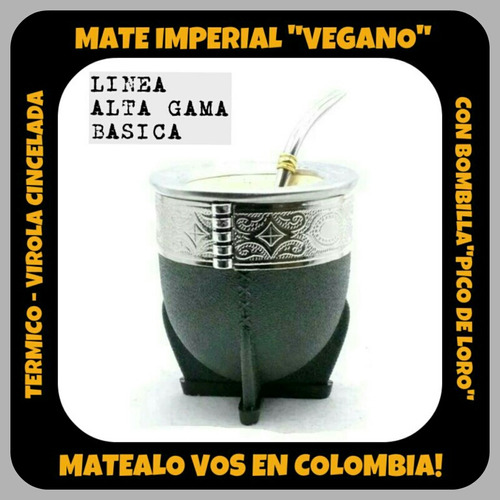 New!mate Imperial Vegano Termico C\bombilla Pico De Loro  !