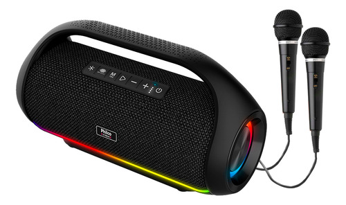 Alto Falante Philco Extreme Pbs220bt Portatil 220w - 2 Mic Cor Preto