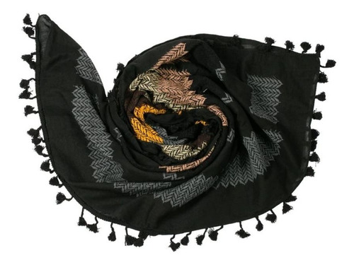 Hirbawi Kufiya Negro Y Colores - Exclusivo - Made Palestina