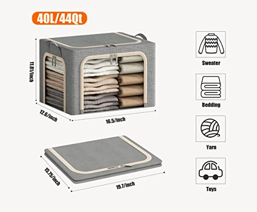 Conjunto De 3 Contenedores Almacenamiento Plegables Con Marc
