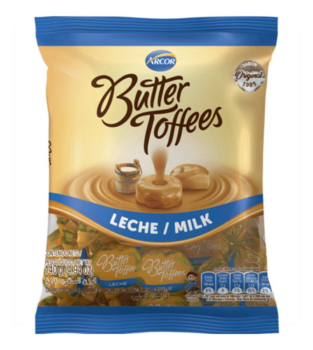 Caramelo Butter Toffees Leche Arcor X 140g