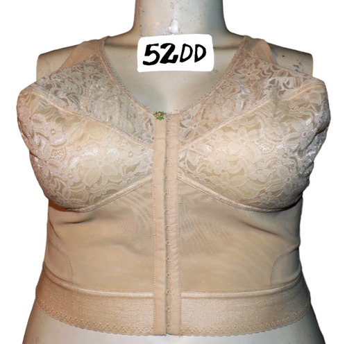 Brassier Beige Peto Largo Sin Varillas Talla 52dd American