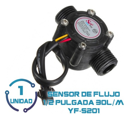 1 Unid Yf-s201 Sensor De Flujo 1/2  30l/min Para Arduino 