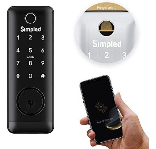 Simpled Security Cerradura Inteligente  Touch, 7 En 1, Cerr