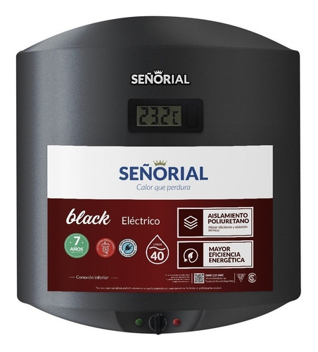Imagen 1 de 5 de Termotanque Electrico Señorial Family Black Tsbe-40 40l