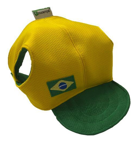 Boné Para Cachorro Seleção Brasileira Modernpet Amarelo