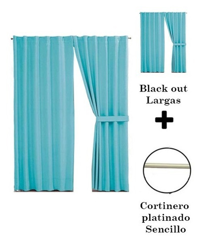 Set De Cortinas Para Sala | Térmicas Blackout + Cortinero