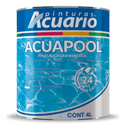 Acuapool Pintura Para Alberca Cisterna Pileta Aljibe 4l