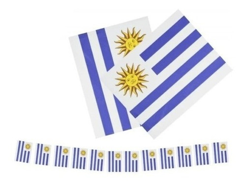 Guirnalda Papel Bandera Uruguay Decoración Mundial 