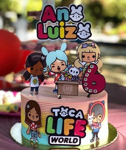 Imagen 3 de 3 de Toca Boca Cake Topper Adorno Torta Personalizado Cumpleaños