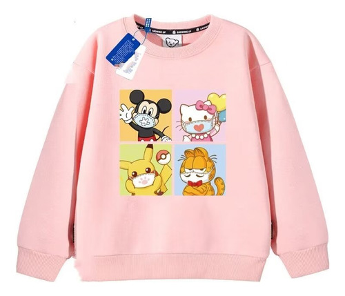 Sudadera De Algodón Con Diseño De Mickey Mouse Hello Kitty C