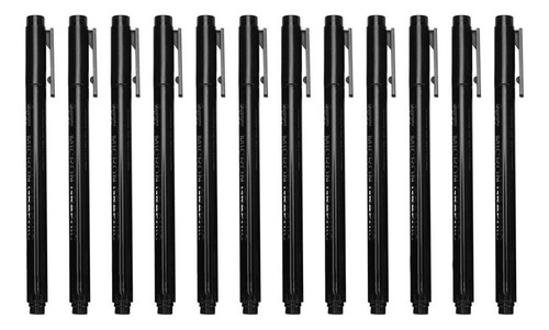 Rotulador Liner De Punta Fina, 12 Unidades, Tinta Negra, Res