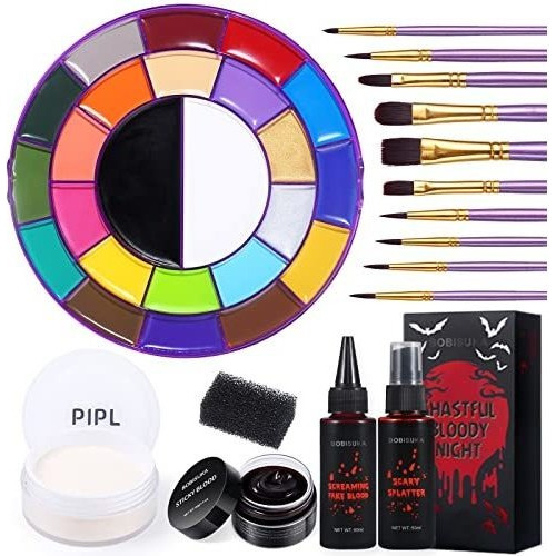 Bobisuka Kit De Maquillaje De Halloween, Paleta De Aceite D