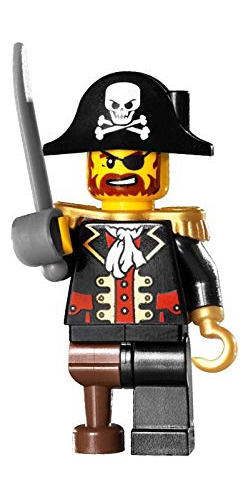 Minifigura Del Capitán Pirata Lego Barbabrroja (2009)