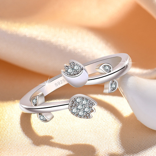 Anillo Tulipán Sencillo Para Mujer  Ajustable