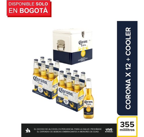 Cooler Para Cervezas Corona + 12 Pack Corona 355 Ml