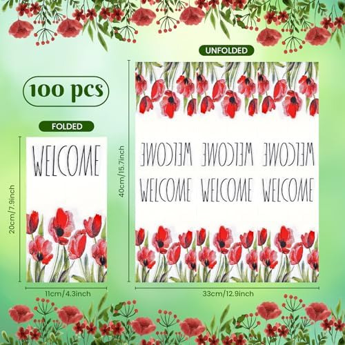 Servilletas De Papel De 200 Flores, Servilletas De Papel De