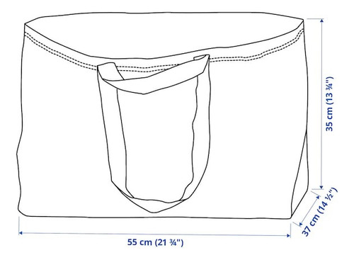 Bolsa Ikea Grande Frakta Nueva 71l Azul Frakta