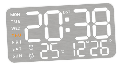 Reloj De Pared Digital Reloj Despertador Led, Concha Blanca