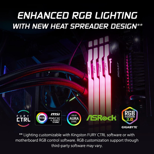 Kingston Fury Beast Rgb 64gb 5600mt/s Ddr5 Cl40 Dimm Desk...