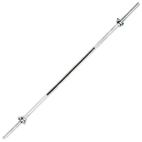 Barra Recta Larga 220cm + 2 Mancuernas Cromadas + 100 Kg