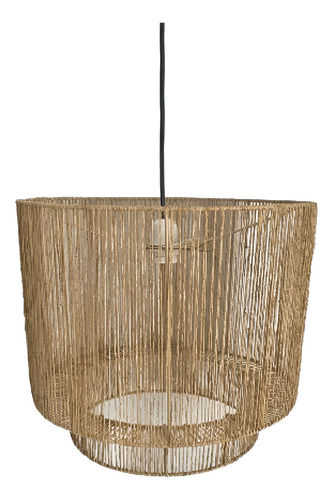 Lámpara Pantalla Colgante Fibra Natural Jute Campoamor Deco