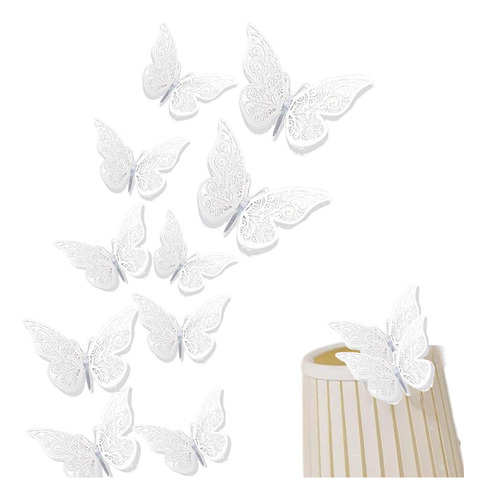 Mariposas 3d Pegatinas Artes Pared De Metal Calado 72pcs