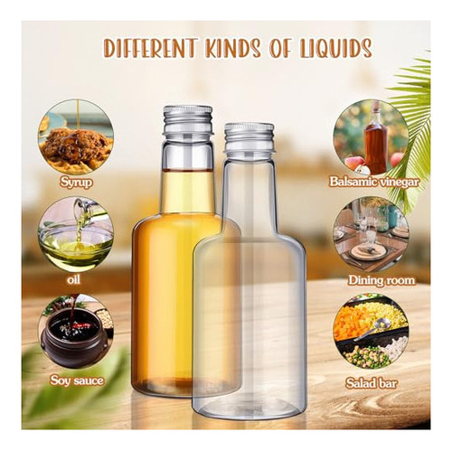 Dandat 24 Botellas De Jarabe De Plástico De 8 Oz, Recipient