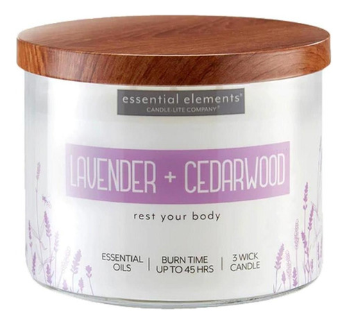 Vela 14.75 Oz Essential Elements Lavender & Cedarwood Candle