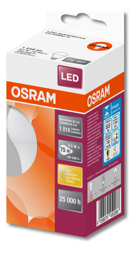 Osram - Bulbo Led 8,5w Bivolt 3000k E27 - Kit 10 Pçs