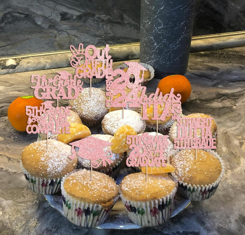 32 Piezas De Adornos Para Cupcakes De Graduación De 5to Grad