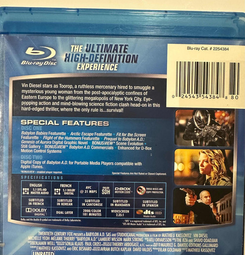 Babilón Blu Ray Usado Vin Diésel . Importado