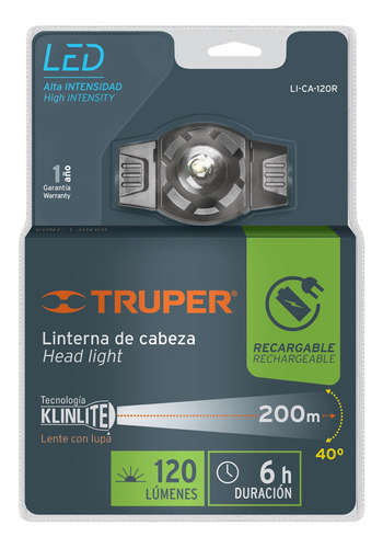 Linterna De Aluminio Recargable 1 Led 200 Metros Truper