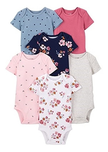 Ropa Para Bebe Bodys Unisex Paquete De 6 Talla 3-6 Meses