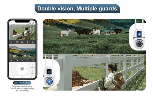 Cámara Ip De Doble Lente De 8mp Para Exteriores, V380pro