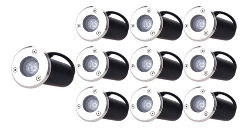 10 Focos Led Piso 1w 220v Exterior Luz Cálida/fría - Sumatel