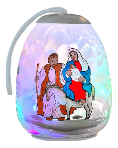 Nativity Christmas - Adorno De Bola De Cristal Con Luz Led C