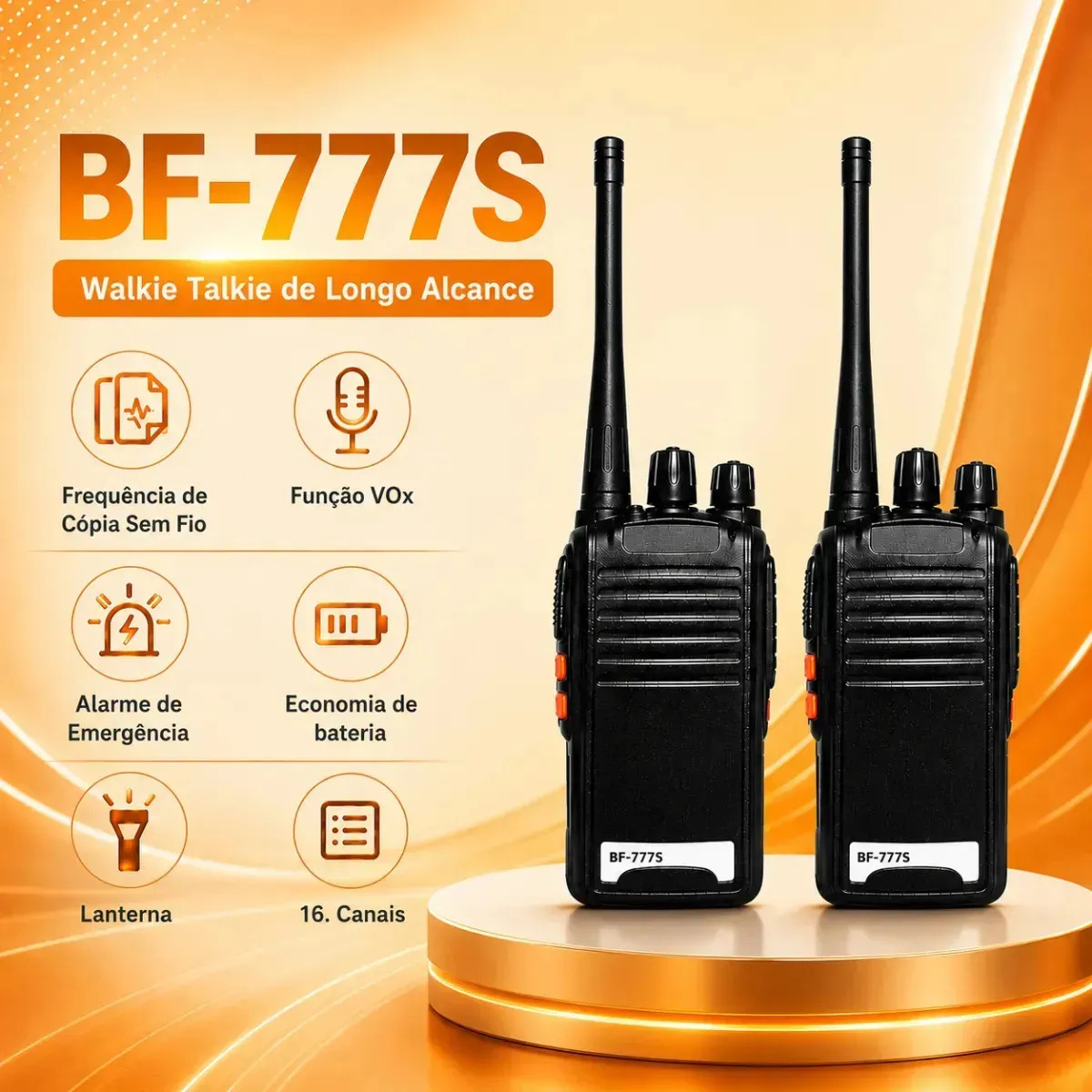 Kit 2 Rádios Comunicadores Baofeng Bf-777s Alta Performance Walkie Talkie Profissional Esportivo Sem Fio Alta Segurança Comunicação Show Eventos