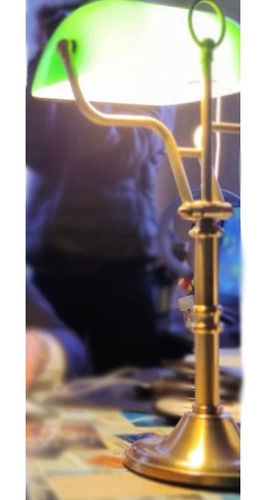 Imagen 3 de 9 de Lampara De Mesa O Escritorio En Bronce Banquero