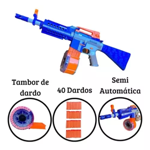 Lança Dardos Dardos Arma Metralhadora Automatica Estilo Nerf