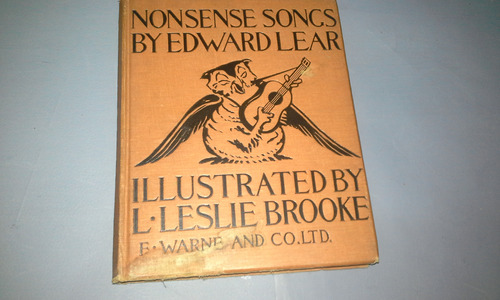 Nonsense Songs Antiguo Libro Infantil Lear Brooke Ilustrado