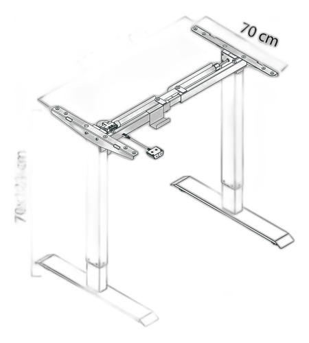 Base Mesa Regulagem De Altura Elétrica Elements Misch White