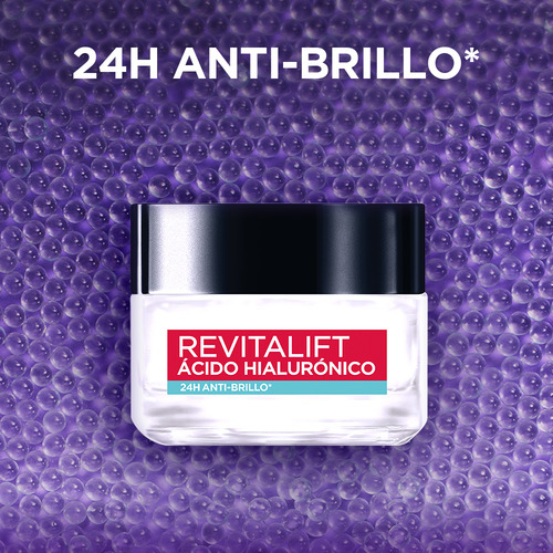 Gel Crema Facial Revitalift Ácido Hialurónico Anti-brillo Todo Tipo De Piel Día/noche