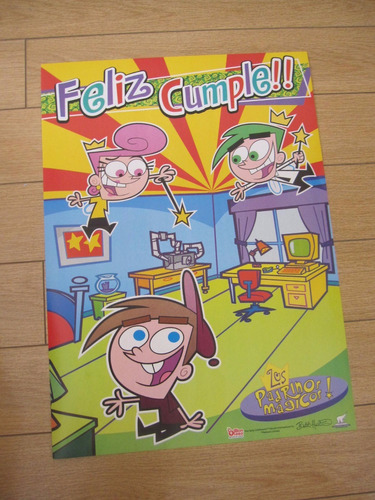 Decoracion Cumpleaños Cartel Poster Padrinos Magicos