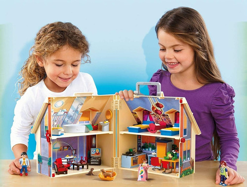 Casa De Muñecas Moderna Portátil Playmobil