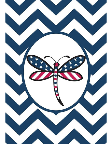 Toland Home Garden 109509 Patriotic Dragonfly- Bandera Patri